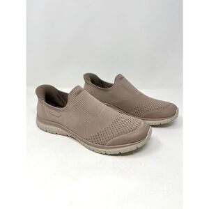 Skechers Hands Free Slip-ins Virtue Serendipity Dark Taupe Knit Sneakers Size 6